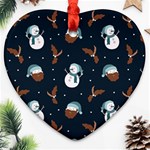 Santa Snowman Ornament (Heart)