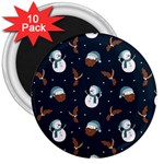Santa Snowman 3  Magnets (10 pack) 