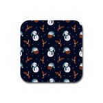 Santa Snowman Rubber Square Coaster (4 pack)