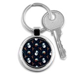 Santa Snowman Key Chain (Round)