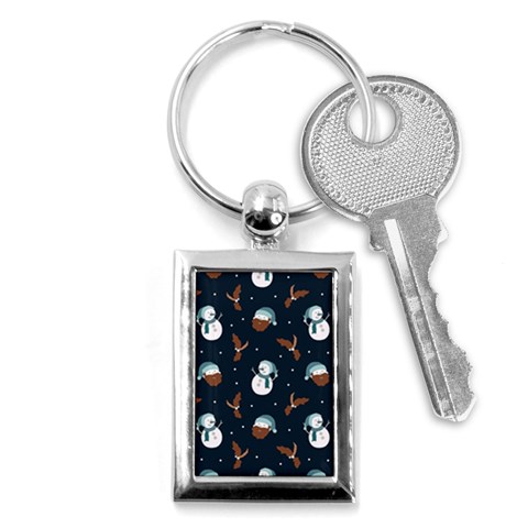 Santa Snowman Key Chain (Rectangle) from ArtsNow.com Front