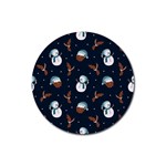 Santa Snowman Rubber Coaster (Round)