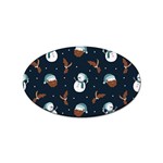 Santa Snowman Sticker (Oval)