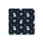 Santa Snowman Square Magnet