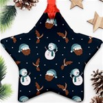 Santa Snowman Star Ornament (Two Sides)