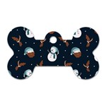 Santa Snowman Dog Tag Bone (Two Sides)