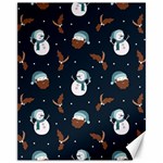 Santa Snowman Canvas 11  x 14 