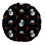Santa Snowman Large 18  Premium Round Cushions