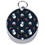 Santa Snowman Silver Compasses