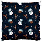Santa Snowman Large Premium Plush Fleece Cushion Case (Two Sides)