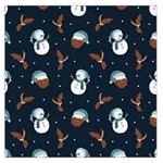 Santa Snowman Square Satin Scarf (36  x 36 )