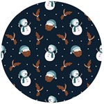 Santa Snowman Wooden Bottle Opener (Round)