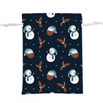 Santa Snowman Lightweight Drawstring Pouch (XL)