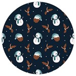 Santa Snowman Round Trivet