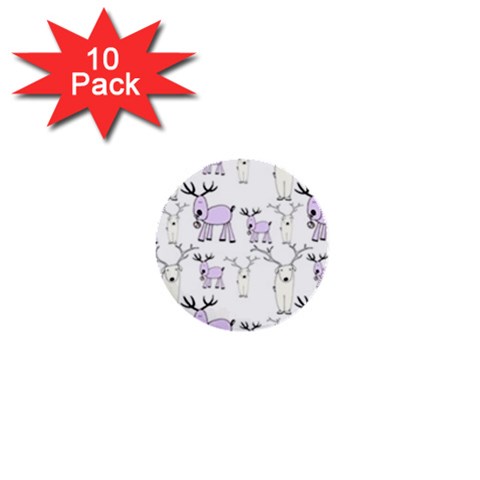 Cute Deers  1  Mini Buttons (10 pack)  from ArtsNow.com Front