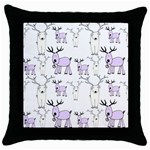 Cute Deers  Throw Pillow Case (Black)