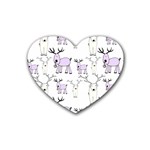 Cute Deers  Rubber Heart Coaster (4 pack)