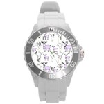 Cute Deers  Round Plastic Sport Watch (L)