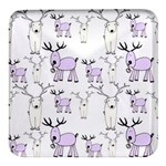 Cute Deers  Square Glass Fridge Magnet (4 pack)
