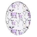 Cute Deers  Oval Glass Fridge Magnet (4 pack)