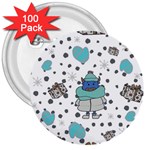 Little Cow Christmas  3  Buttons (100 pack) 