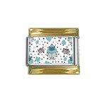 Little Cow Christmas  Gold Trim Italian Charm (9mm)