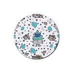 Little Cow Christmas  Rubber Round Coaster (4 pack)