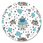Little Cow Christmas  Magnet 5  (Round)