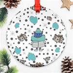 Little Cow Christmas  Round Ornament (Two Sides)