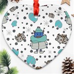 Little Cow Christmas  Heart Ornament (Two Sides)