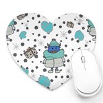 Little Cow Christmas  Heart Mousepad