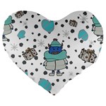 Little Cow Christmas  Large 19  Premium Heart Shape Cushions