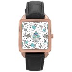 Little Cow Christmas  Rose Gold Leather Watch 