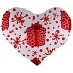 Cute Gift Boxes Large 19  Premium Flano Heart Shape Cushions