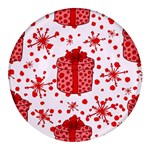 Cute Gift Boxes Round Glass Fridge Magnet (4 pack)