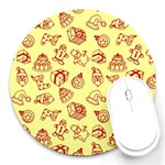 Bw Christmas Icons   Round Mousepad