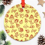 Bw Christmas Icons   Ornament (Round)