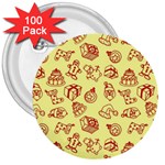 Bw Christmas Icons   3  Buttons (100 pack) 