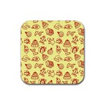 Bw Christmas Icons   Rubber Coaster (Square)