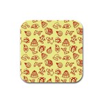 Bw Christmas Icons   Rubber Square Coaster (4 pack)