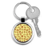 Bw Christmas Icons   Key Chain (Round)