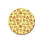 Bw Christmas Icons   Rubber Round Coaster (4 pack)
