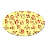 Bw Christmas Icons   Oval Magnet