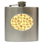 Bw Christmas Icons   Hip Flask (6 oz)