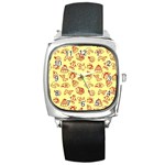 Bw Christmas Icons   Square Metal Watch