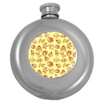 Bw Christmas Icons   Round Hip Flask (5 oz)
