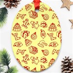 Bw Christmas Icons   Oval Ornament (Two Sides)