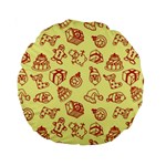 Bw Christmas Icons   Standard 15  Premium Round Cushions