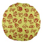 Bw Christmas Icons   Large 18  Premium Round Cushions