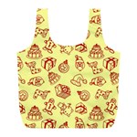 Bw Christmas Icons   Full Print Recycle Bag (L)